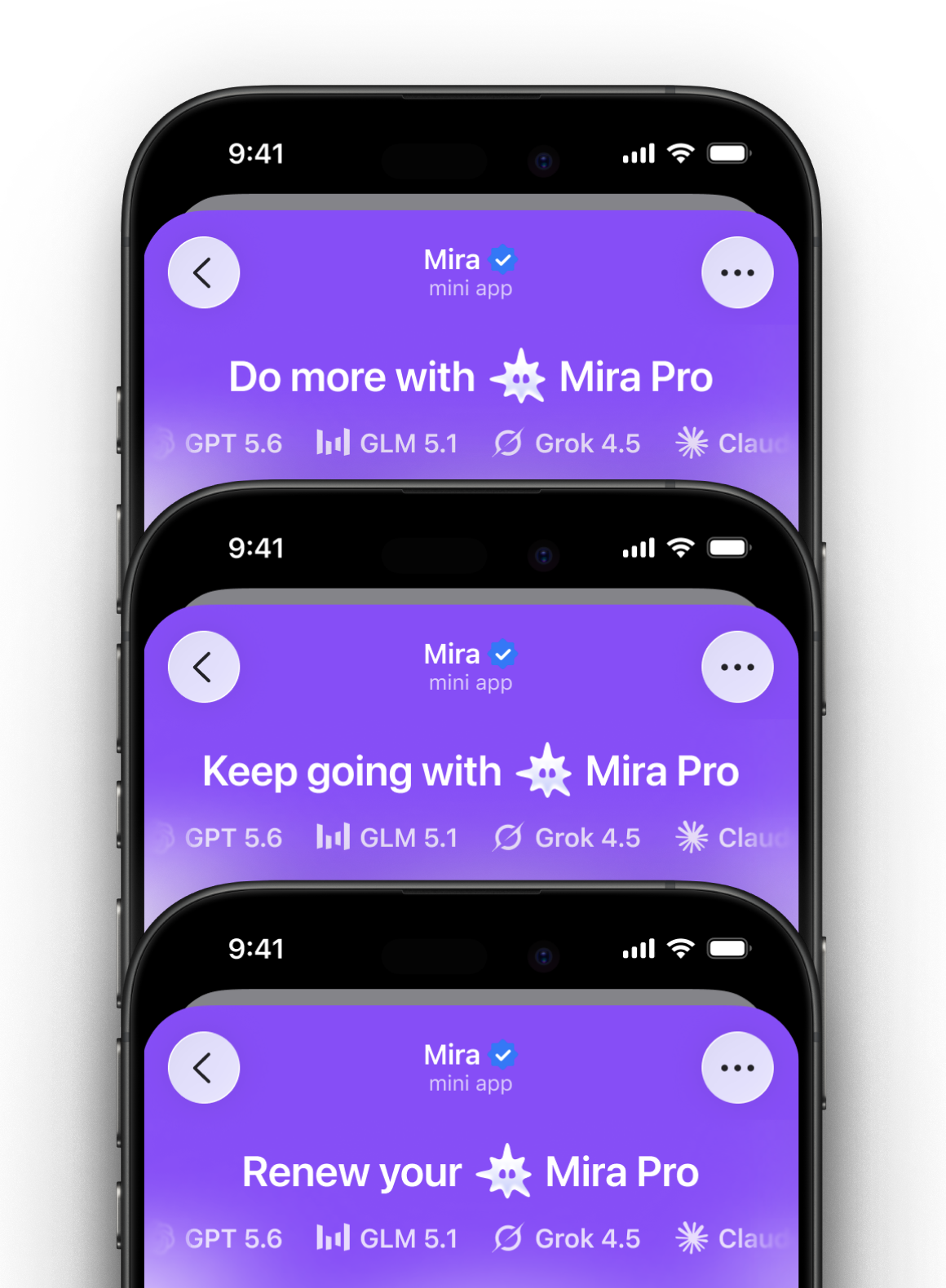 Three personalized paywall variants