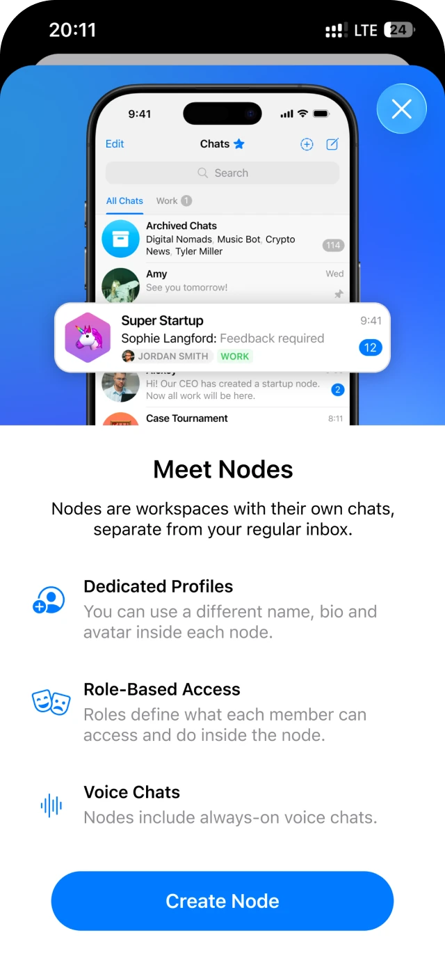 Telegram Node onboarding